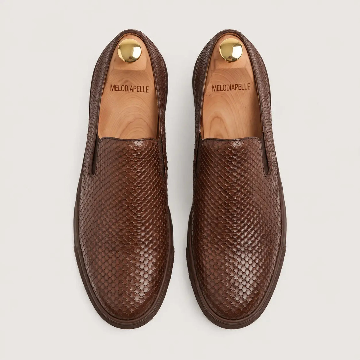 Marengo Python-Embossed Slip-On Sneaker for Men - Leather Luxury Sneakers