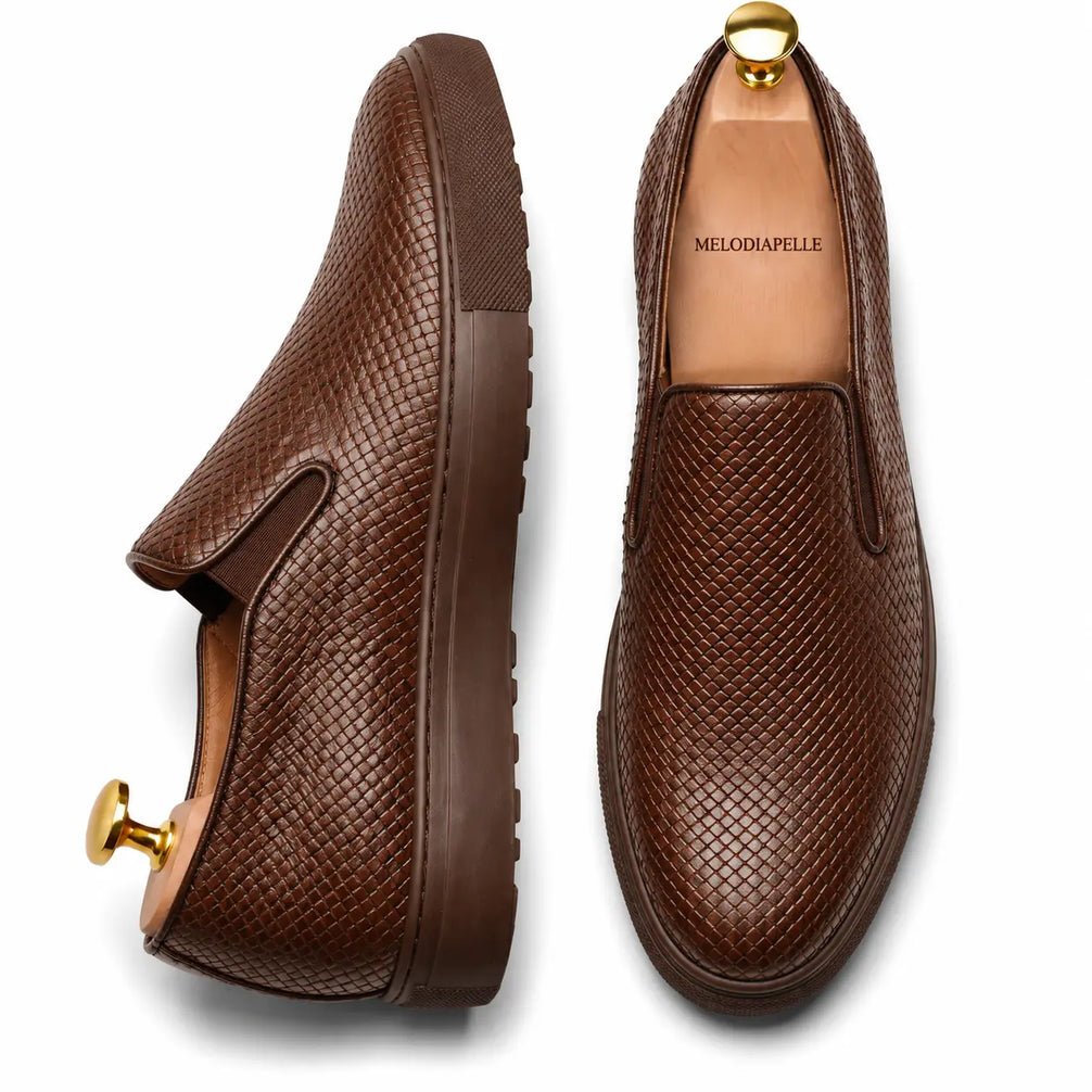 Marengo Python-Embossed Slip-On Sneaker for Men - Leather Luxury Sneakers
