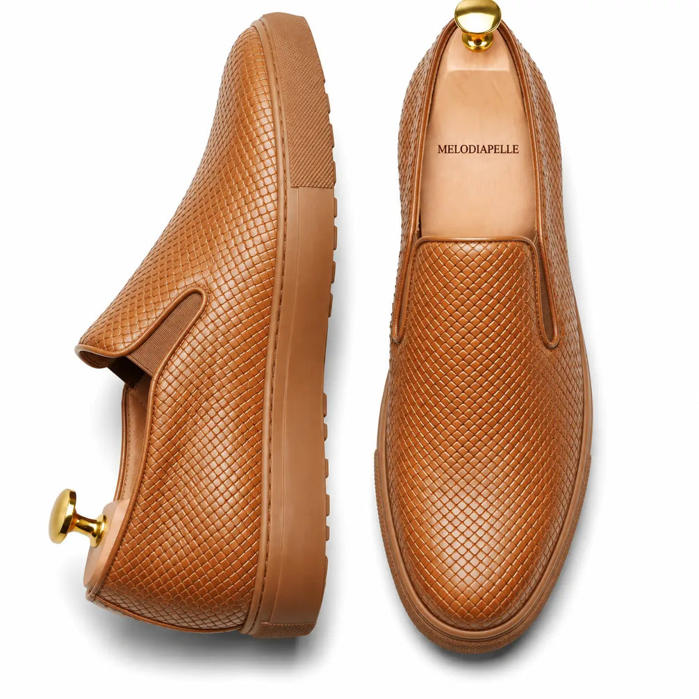 Marengo Python-Embossed Slip-On Sneaker for Men - Leather Luxury Sneakers