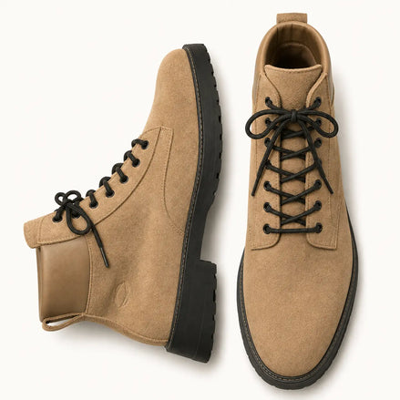 Mojave Suede Combat Boot for Men - Lug-Sole Lace-Up Leather Boots
