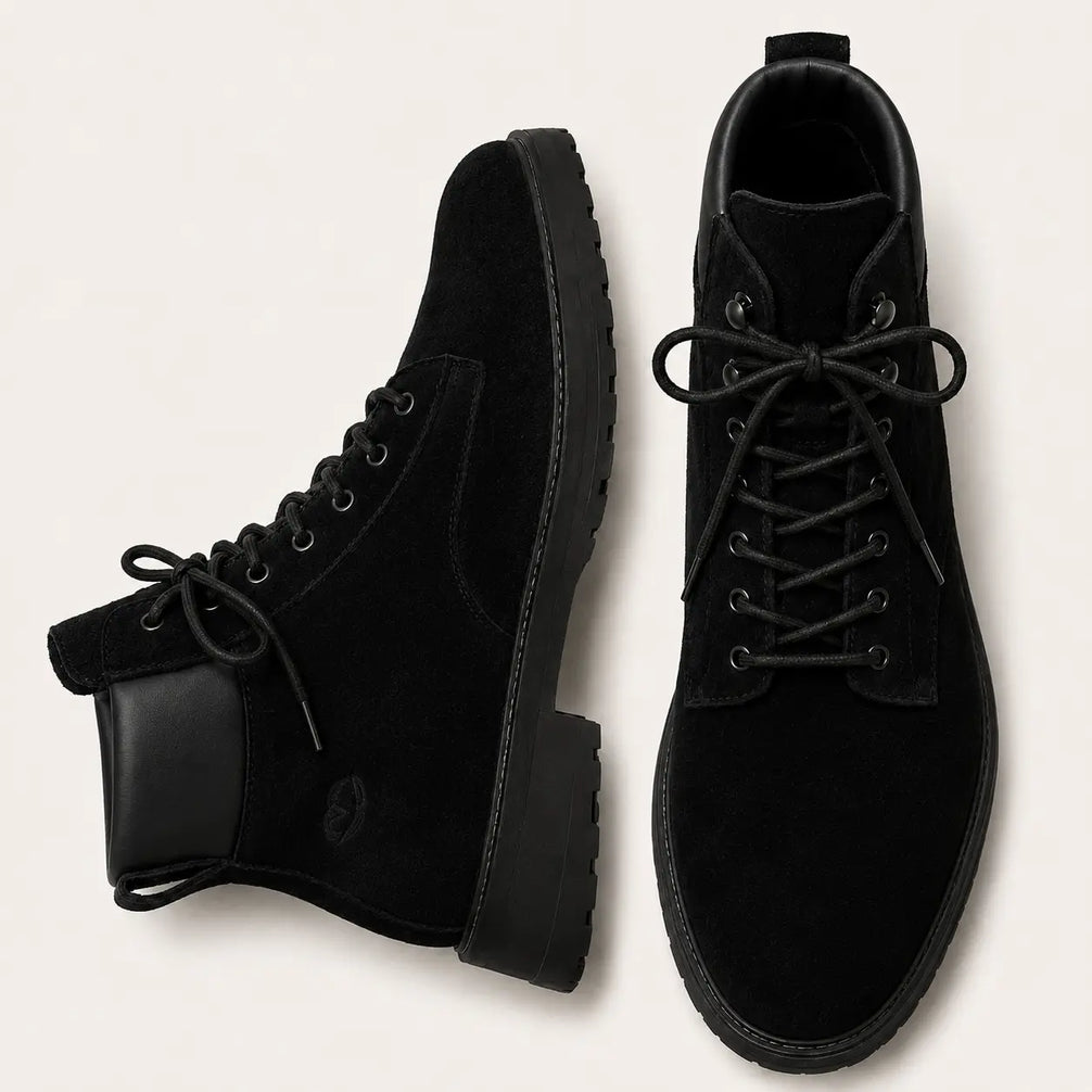 Mojave Suede Combat Boot for Men - Lug-Sole Lace-Up Leather Boots