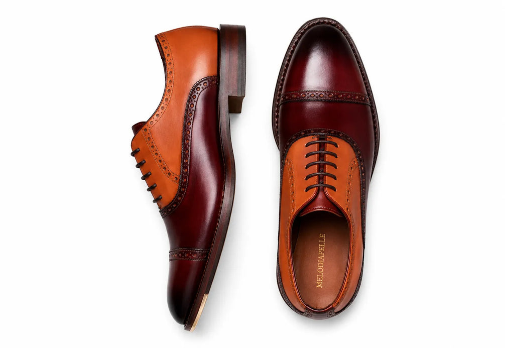 Messina Semi-Brogue Cap-Toe Oxford for Men - Lug-Sole Leather Dress Shoes