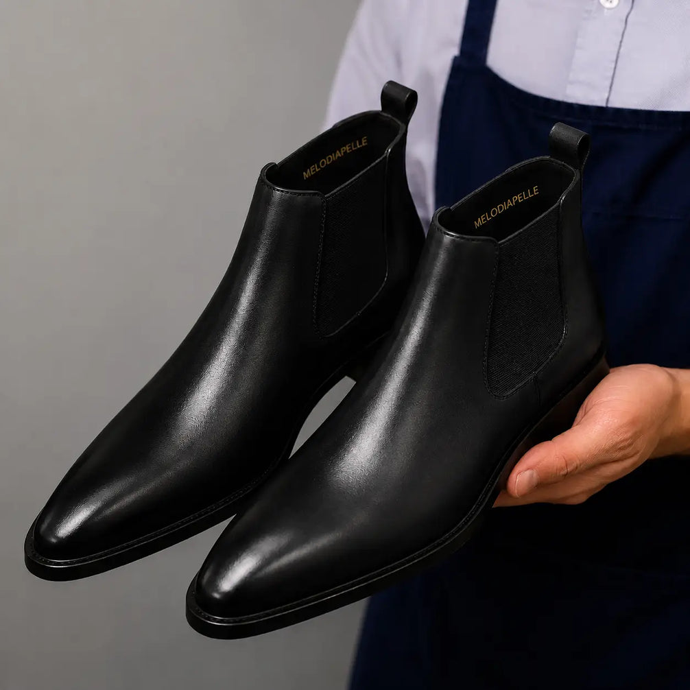 Malacca Chelsea Boot for Men - Goodyear Welted Burnished Leather Boots