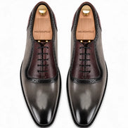 Mondrian Two-Tone Saddle Oxford // Storm Grey & Bordeaux