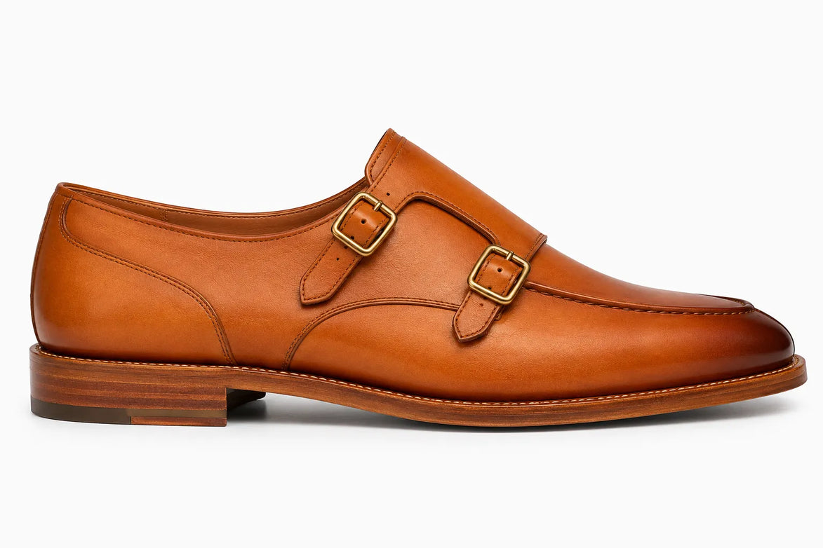 Mexico Double Monk Strap // Honey Tan Burnished