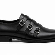 Milan Triple Monk Strap Loafer // Nero Black