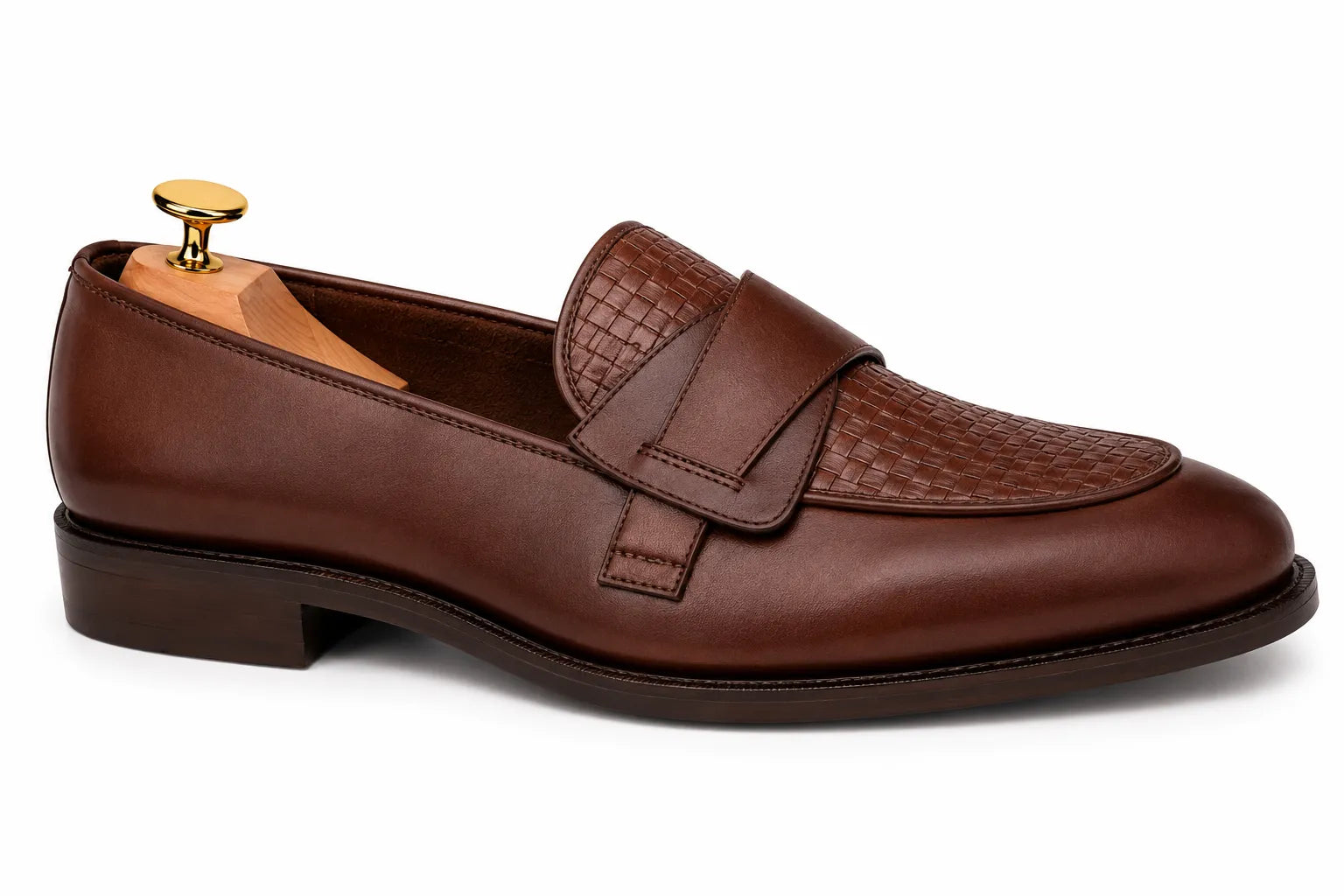 Mustang Croc-Penny Loafer // Dark Chocolate