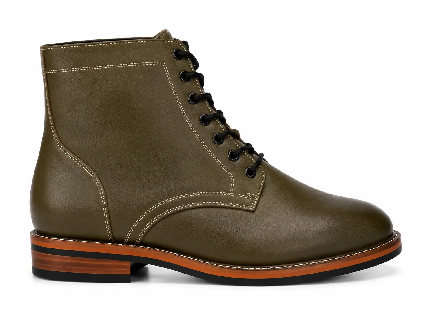Manila Plain Toe Boot // Olive Green
