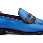 Mirasol Two-Tone Dress Loafer // Cobalt Blue & Burgundy