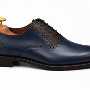 Montserrat Two-Tone Saddle Oxford // Navy & Dark Brown