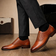 Maverick II Woven Wingtip Oxford // Cognac Tan