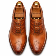 Maverick II Woven Wingtip Oxford // Cognac Tan