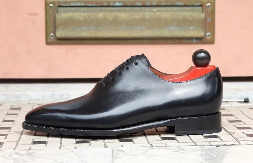 Meldola Contrast-Lined Polished Wholecut Oxford for Men - Polished Leather Formal Shoes