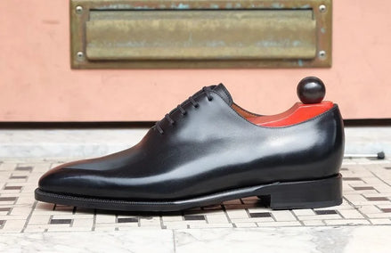 Meldola Contrast-Lined Polished Wholecut Oxford for Men - Polished Leather Formal Shoes