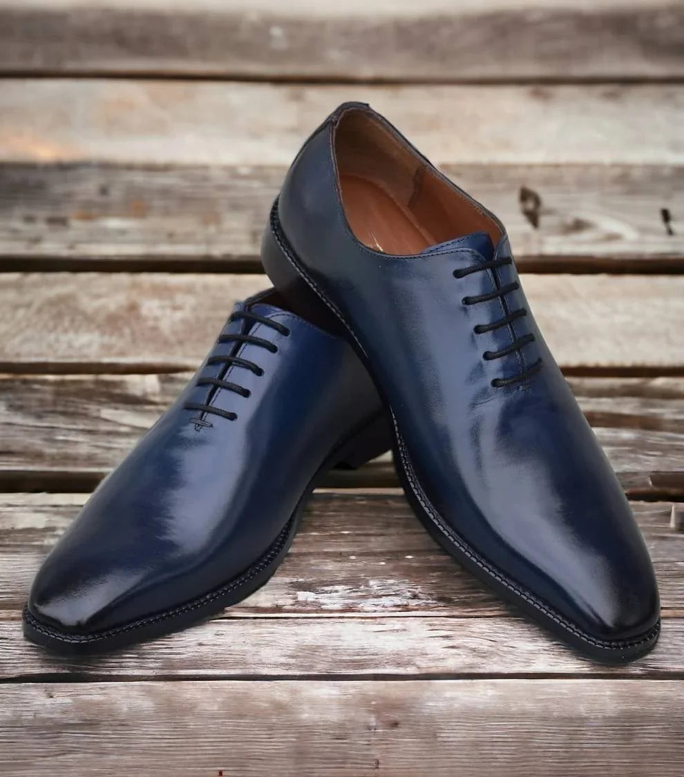 Matelica Deep-Dyed Wholecut Oxford for Men - Hand-Burnished Leather Oxford Shoes