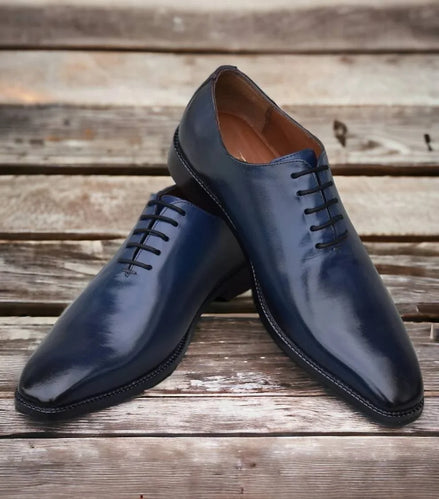 Matelica Deep-Dyed Wholecut Oxford for Men - Hand-Burnished Leather Oxford Shoes