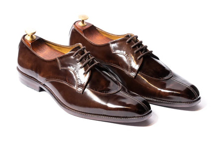 Martignano High-Gloss Split-Toe Derby for Men - Brush-Off Leather Dress Shoes