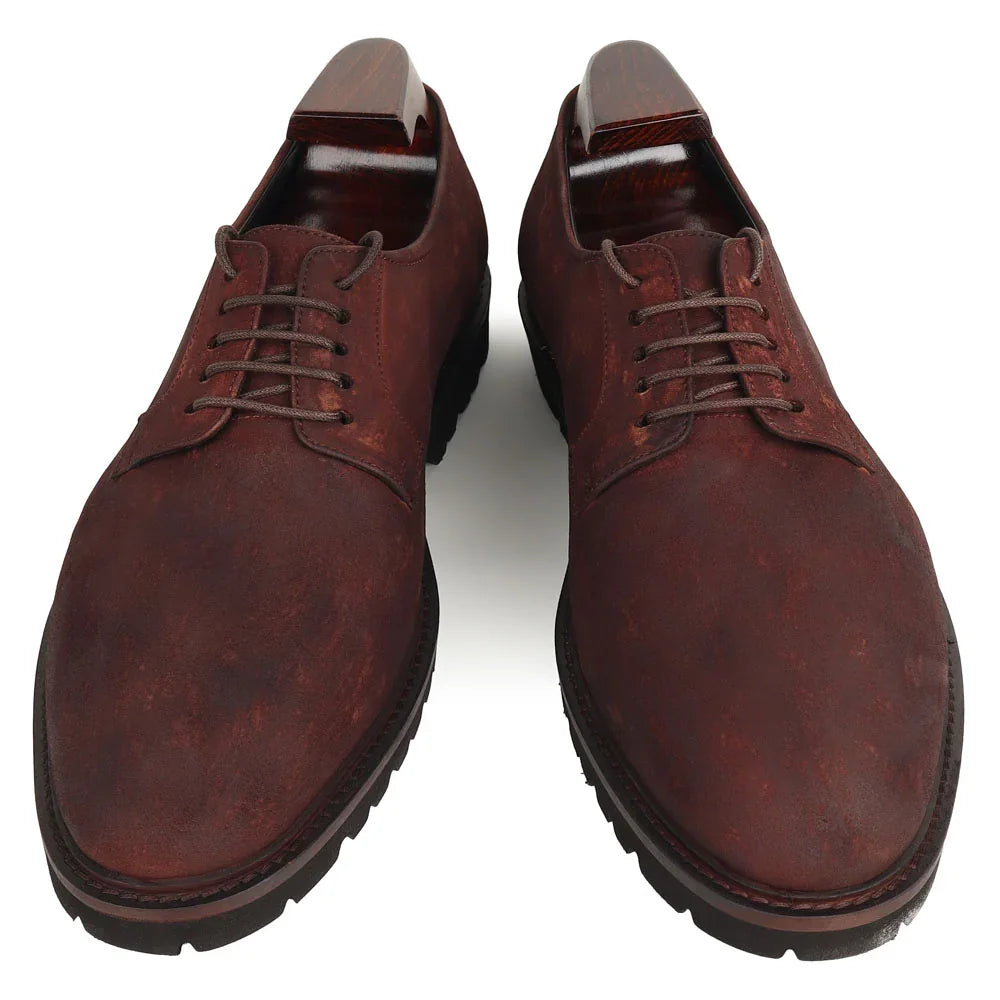 Martano Nubuck Lug-Sole Derby for Men - Rugged Leather Derby Shoes
