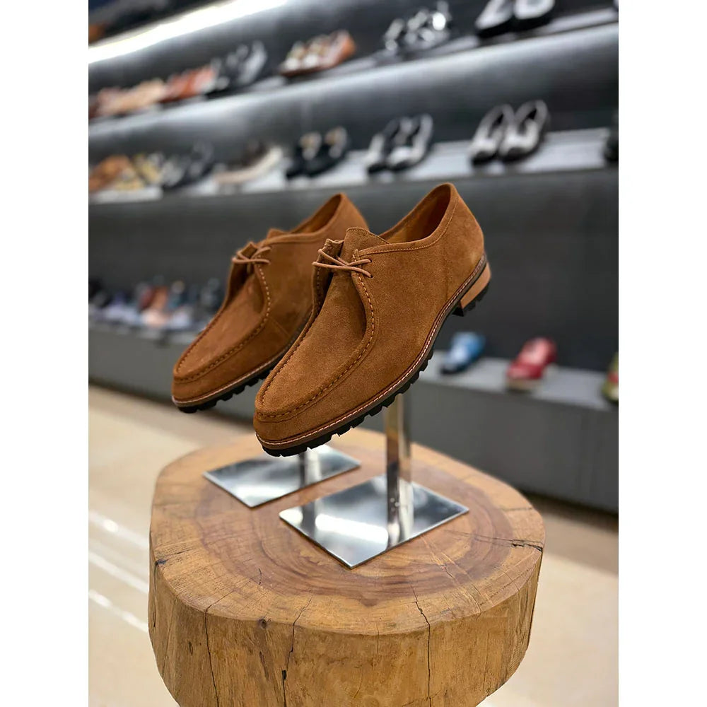 Marliana Suede Moc-Front Derby for Men - Lug-Sole Suede Casual Shoes