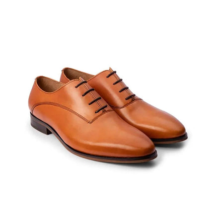 Morrovalle Smooth Plain-Toe Wholecut Oxford for Men - Everyday Leather Oxford Shoes