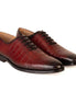Morgex Glossy Croc-Embossed Wholecut Oxford for Men - Burnished Leather Party Shoes
