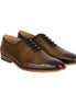 Morciano Matte Croc-Embossed Wholecut Oxford for Men - Natural-Sole Textured Oxford Shoes