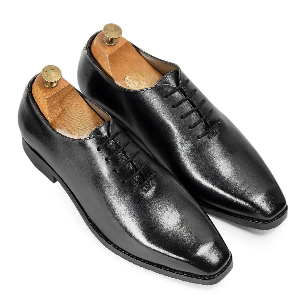 Montevarchi Square-Toe Polished Wholecut Oxford for Men - Modern Leather Oxford Shoes