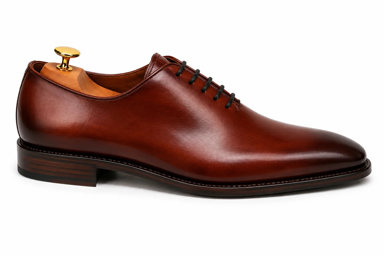 Meta Wholecut Oxford // Cognac Tan