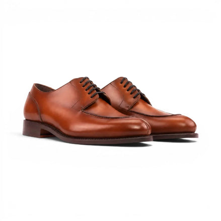 Malalbergo Moc-Toe Burnished Derby for Men - Apron Leather Dress Shoes