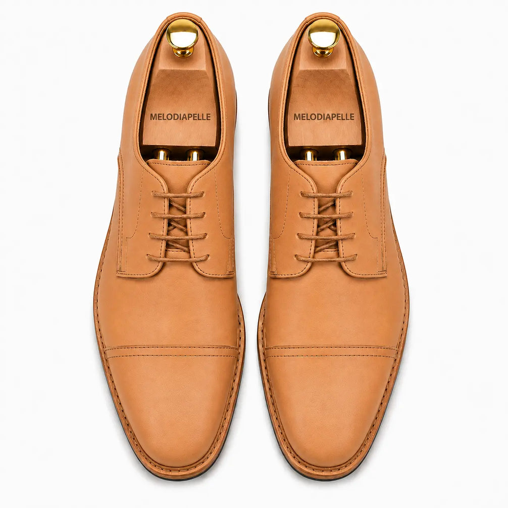 Max Cap-Toe Derby for Men - Nubuck Goodyear Welted Leather Shoes