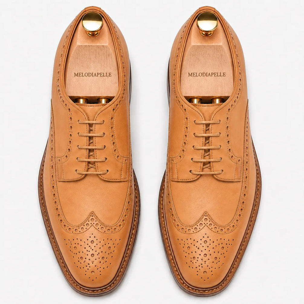 Missourie Longwing Brogue Derby for Men - Goodyear Welted Full-Grain Leather Shoes