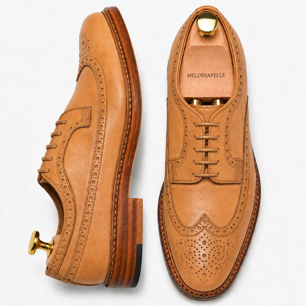 Missourie Longwing Brogue Derby for Men - Goodyear Welted Full-Grain Leather Shoes