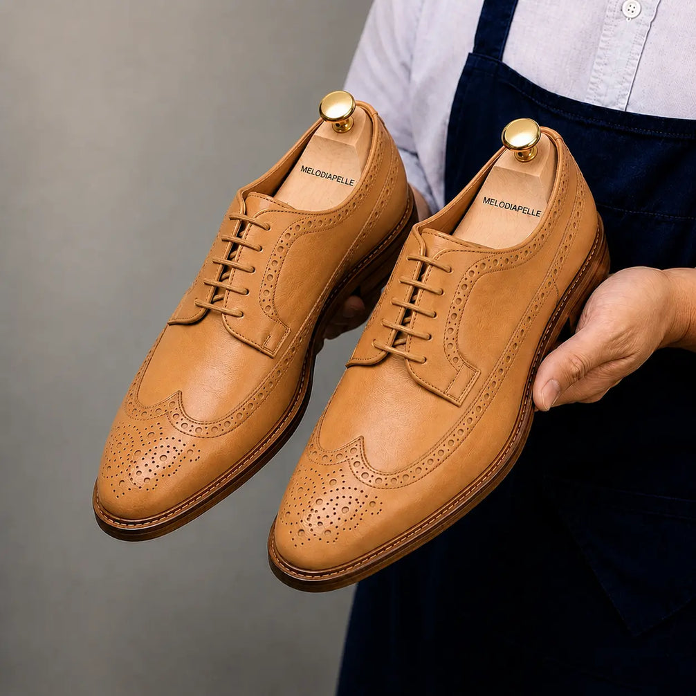 Missourie Longwing Brogue Derby for Men - Goodyear Welted Full-Grain Leather Shoes