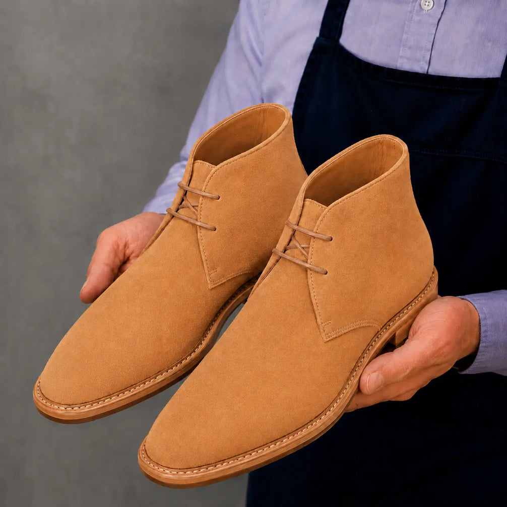 Maringa Suede Chukka Boot for Men - Goodyear Welted Leather Sole Boots