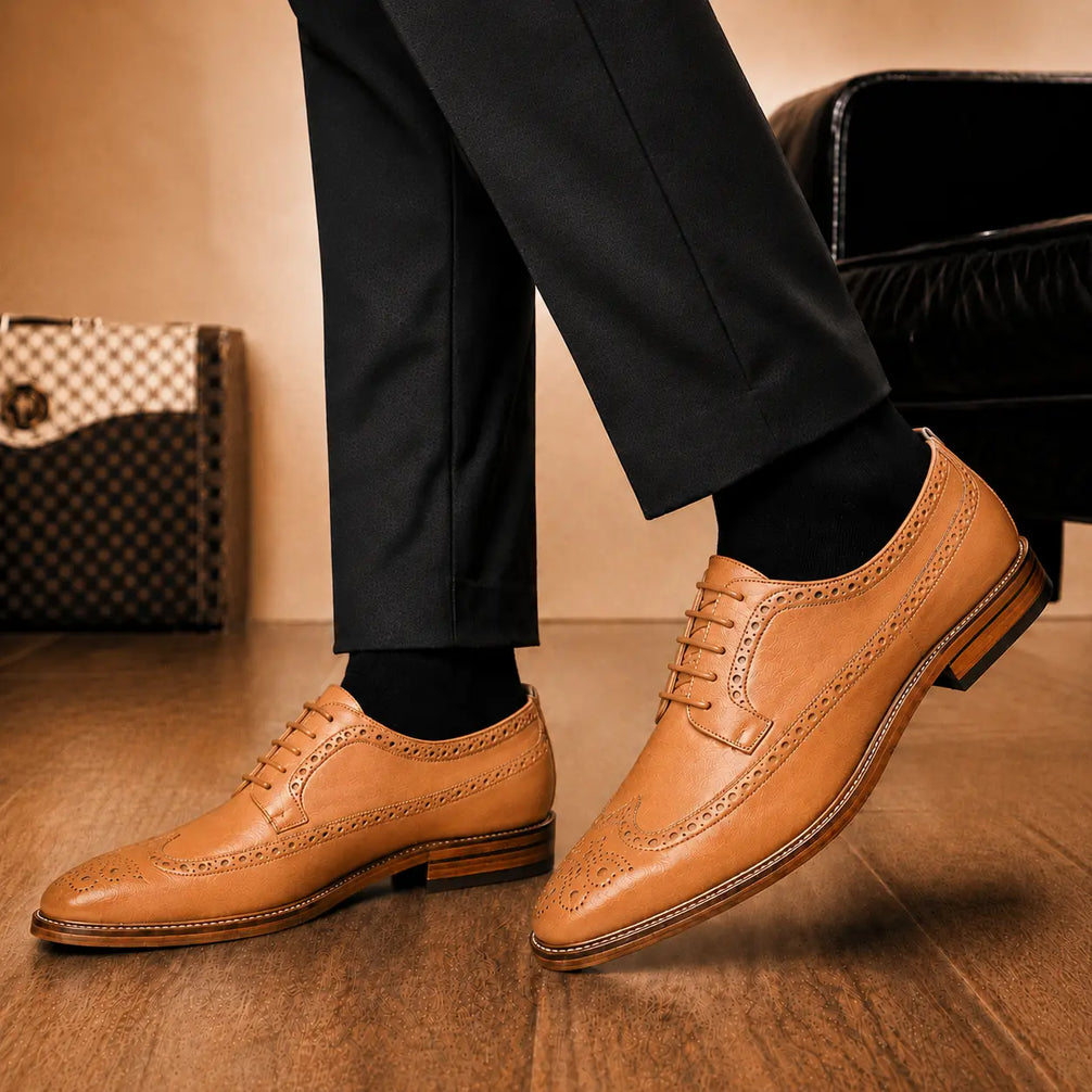 Missourie Longwing Brogue Derby for Men - Goodyear Welted Full-Grain Leather Shoes