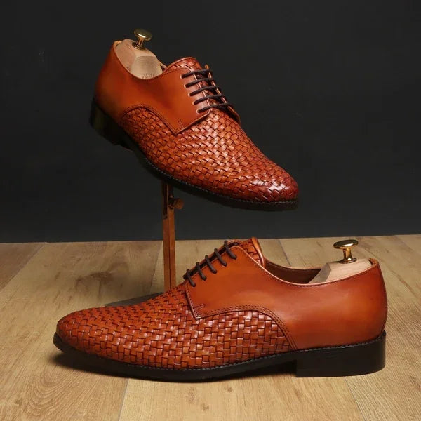 Magliano Woven-Vamp Derby for Men - Hand-Woven Leather Summer Shoes