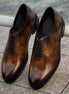 Malles Smoked Patina Wholecut Oxford for Men - Marbled Leather Formal Shoes