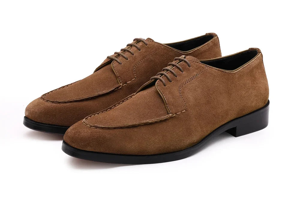Maccagno Suede Split-Toe Derby for Men - Apron-Stitched Casual Shoes