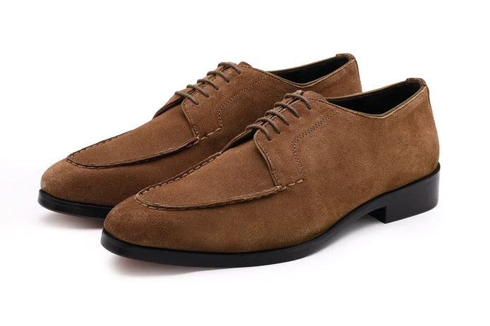 Maccagno Suede Split-Toe Derby for Men - Apron-Stitched Casual Shoes