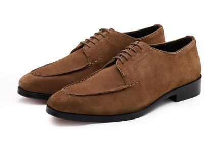 Maccagno Suede Split-Toe Derby for Men - Apron-Stitched Casual Shoes