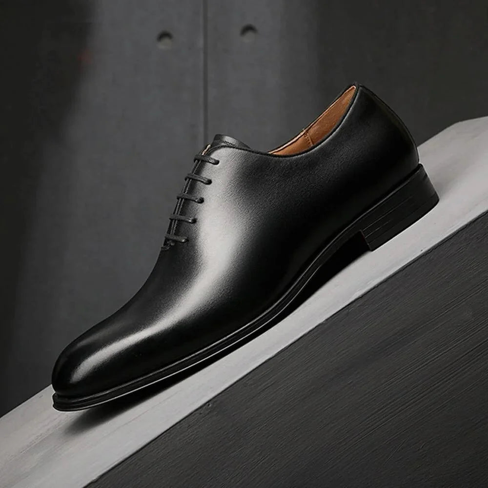 Monticelli Sleek Chisel-Toe Wholecut Oxford for Men - Polished Leather Formal Shoes