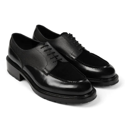 Marciano Tri-Texture Lug-Sole Derby for Men - Mixed-Material Chunky Derby Shoes