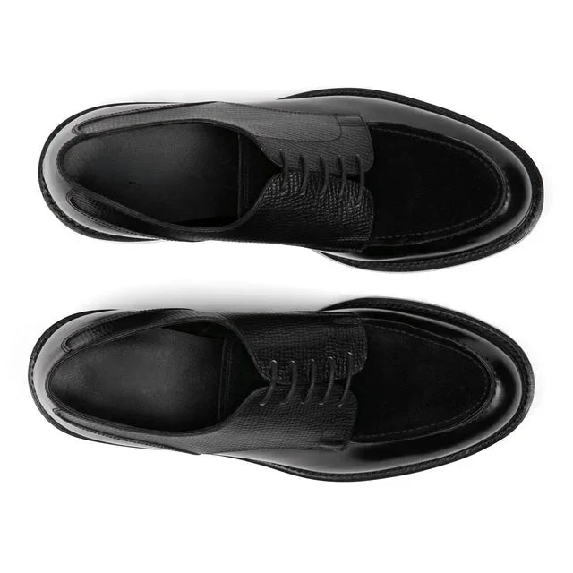 Marciano Tri-Texture Lug-Sole Derby for Men - Mixed-Material Chunky Derby Shoes