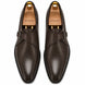 Melodiapelle Madrid Single Monk Strap in dark chocolate leather, pair top-down view, handcrafted in Agra