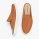 Rust tan suede mule with white sneaker-sole, three-quarter angle showing heel and sole detailing