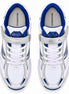 Melodiapelle Maduro Cricket Shoe in white and royal blue, pair top-down view, handcrafted in Agra