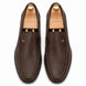 Melodiapelle Malaga Driving Loafer in dark chocolate leather, pair top-down view, handcrafted in Agra