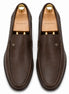 Melodiapelle Malaga Driving Loafer in dark chocolate leather, pair top-down view, handcrafted in Agra