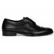 Side profile of the Malcomb Croc-Panel Wingtip Derby in black leather on white background