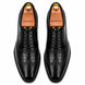 Melodiapelle Malcomb Croc-Panel Wingtip Derby in black leather, pair top-down view, handcrafted in Agra